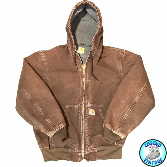 Carhartt Faded Brown Hooded/Fuzzy Lined Jacket 