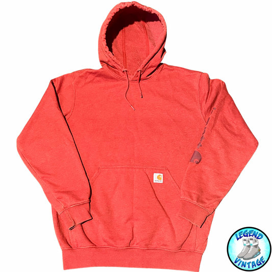 Carhartt Red Spellout On Arm Hoodie
