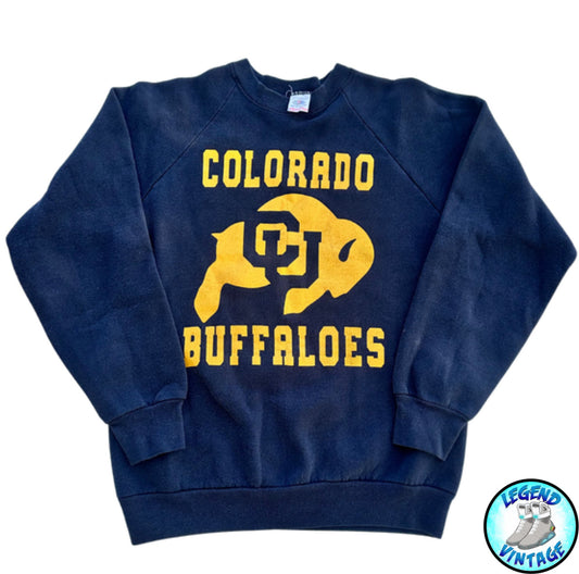 Colorado CU Buffs Solid Yellow Logo Crew