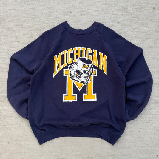 90s Michigan Old School Wolverine Crewneck