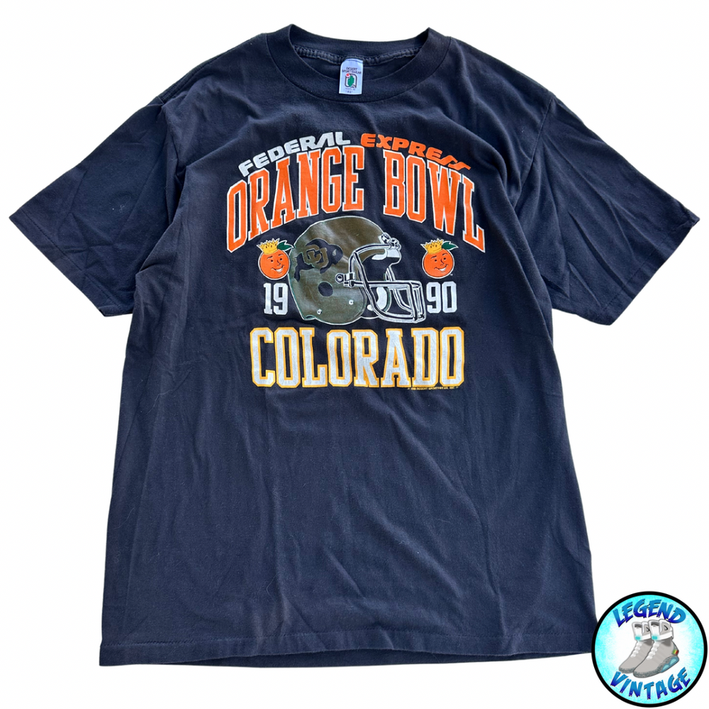 Colorado CU Buffs Orange Bowl Black Tee 1990