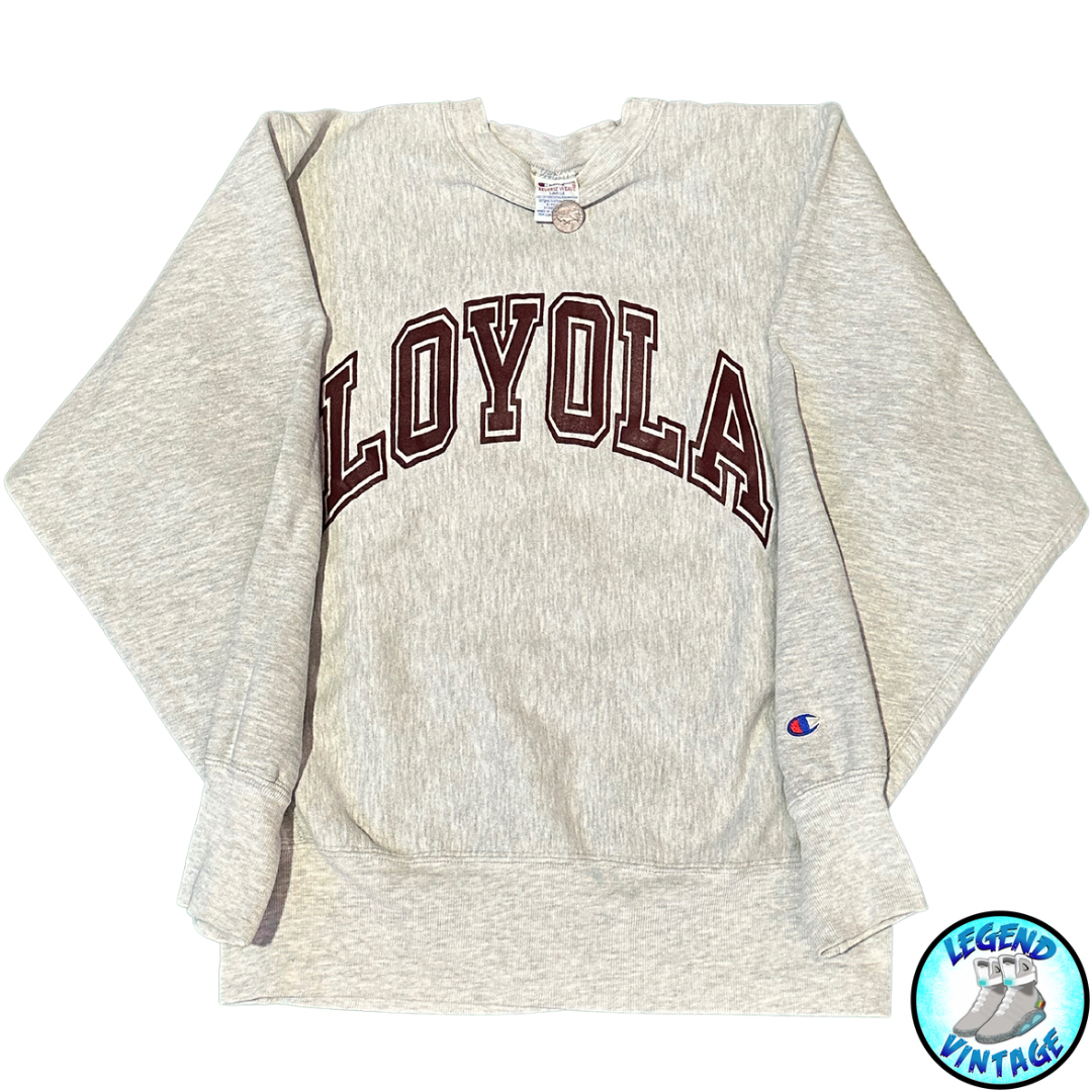 Loyola Spellout Reverse Weave Crewneck