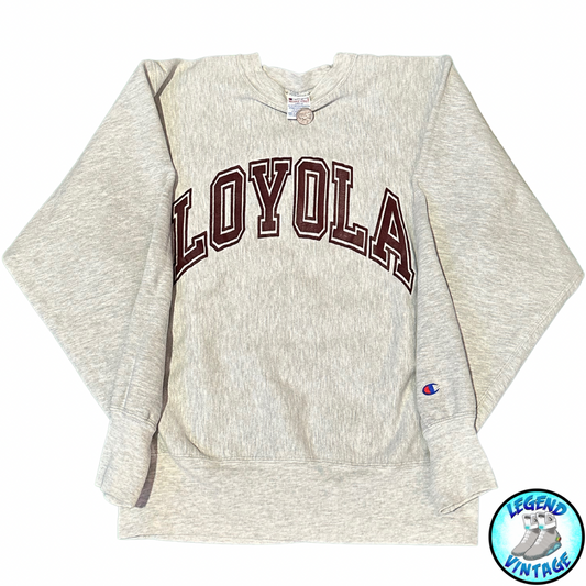 Loyola Spellout Reverse Weave Crewneck