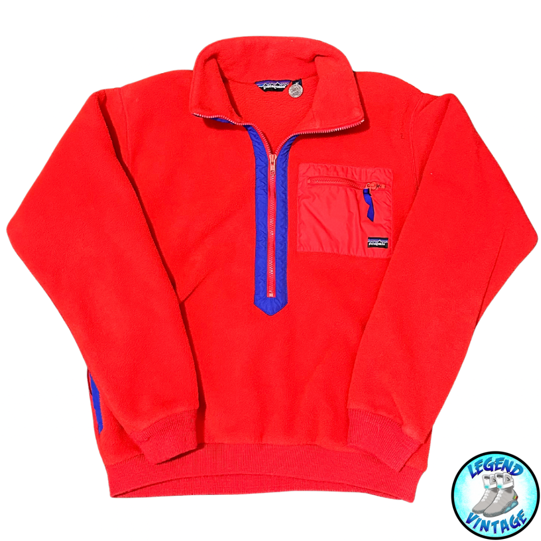 Patagonia Red Fuzzy Quarter Zip Crewneck