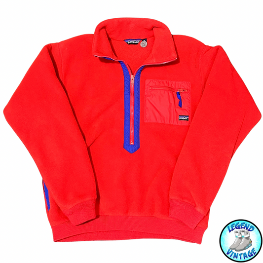 Patagonia Red Fuzzy Quarter Zip Crewneck