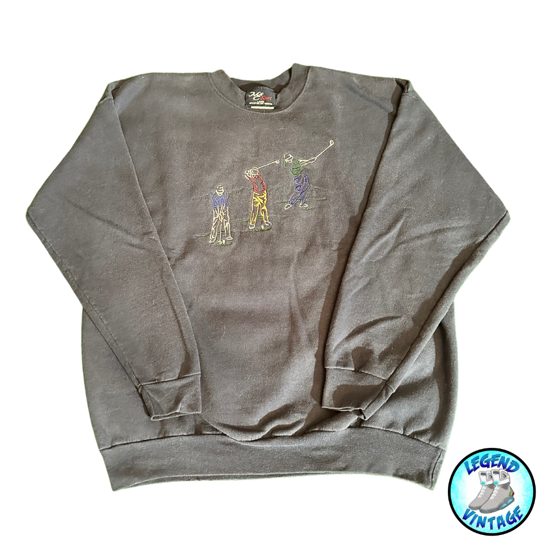 Golfing Embroidered Crewneck 
